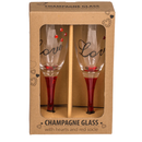 Champagne Glasses with Hearts & Love Design – Set of 2