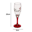 Champagne Glasses with Hearts & Love Design – Set of 2