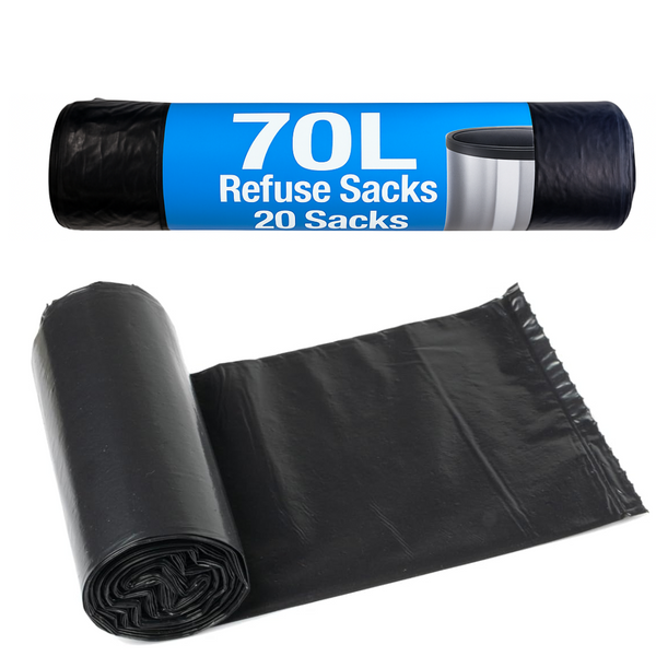 Refuse Sacks - 70 Litre Black Bin Bags