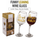 Drunk Again Leaning Wine Glass 420ml