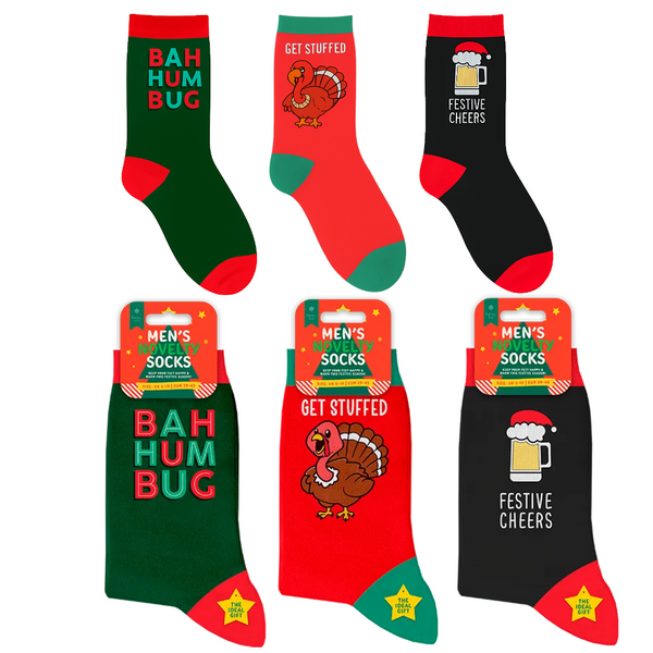 Men's Christmas Socks Pack Of 3