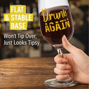 Drunk Again Leaning Wine Glass 420ml
