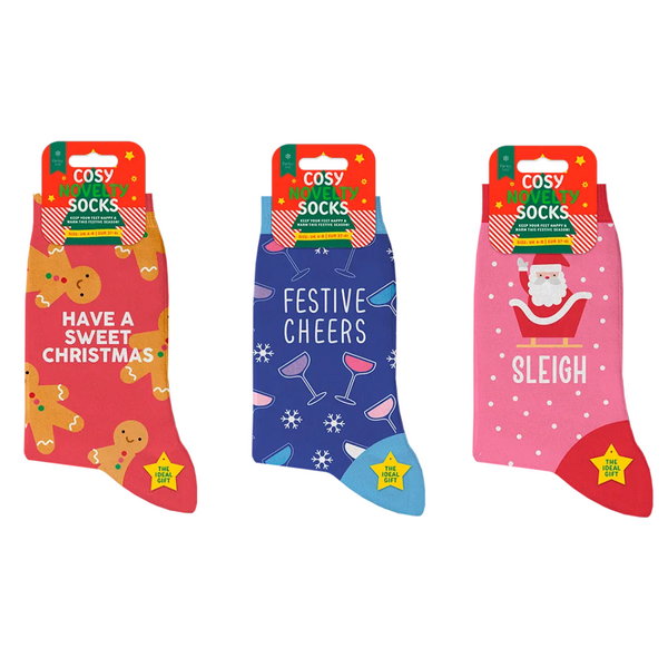 Ladies Christmas Socks Pack Of 3