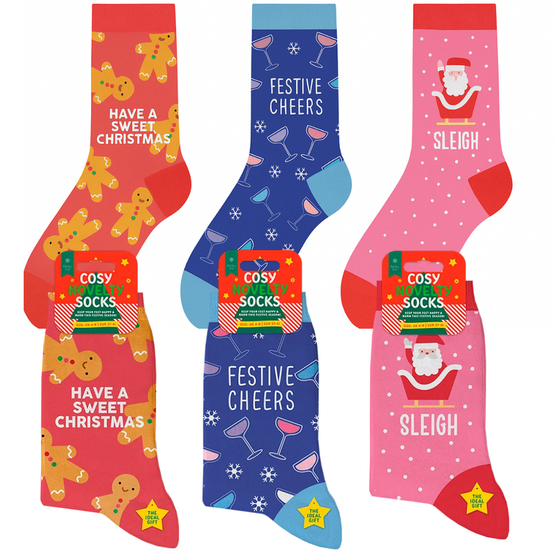 Ladies Christmas Socks Pack Of 3