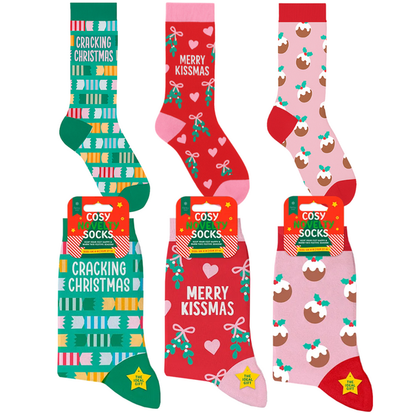 Ladies Christmas Socks Pack Of 3