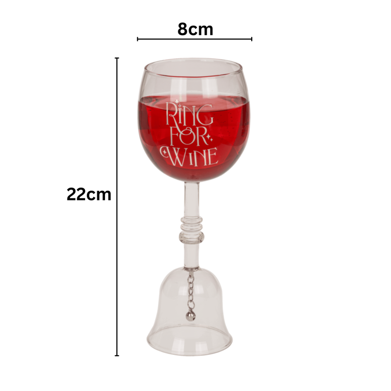 Novelty Wine Glass with Ring Bell
