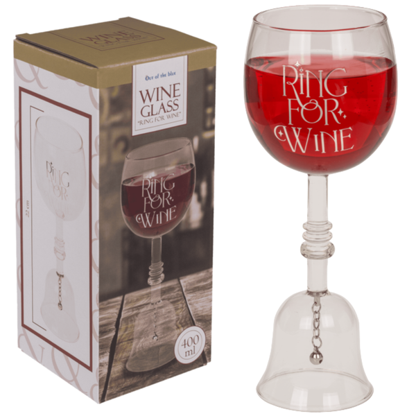 Novelty Wine Glass with Ring Bell