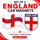 England Car Magnets Set of 2, St George Flag Magnetic Car Stickers for Cars, Vans, Fridges & Lockers