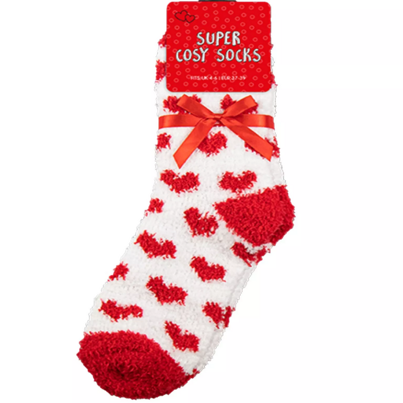 Ladies Cosy Heart Socks UK 4-6