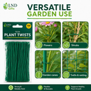 15cm Green Plant Twist Ties – 100 or 200 Pack