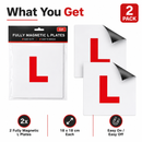 Magnetic L Plates 2 Pack Fully Magnetic Learner Driver Car Signs 18x18cm
