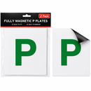 Magnetic P Plates 2 Pack Fully Magnetic New Driver Car Pass Signs 18x18cm