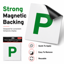 Magnetic P Plates 2 Pack Fully Magnetic New Driver Car Pass Signs 18x18cm