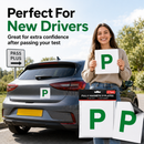 Magnetic P Plates 2 Pack Fully Magnetic New Driver Car Pass Signs 18x18cm