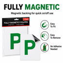 Magnetic P Plates 2 Pack Fully Magnetic New Driver Car Pass Signs 18x18cm