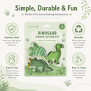Dinosaur Cookie Cutters Set of 3 – Stainless Steel Baking Shapes