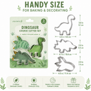 Dinosaur Cookie Cutters Set of 3 – Stainless Steel Baking Shapes