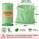 Mini Compostable Food Waste Bags – Small Kitchen Bin Liners 30 x 34cm