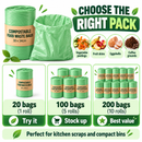 Mini Compostable Food Waste Bags – Small Kitchen Bin Liners 30 x 34cm