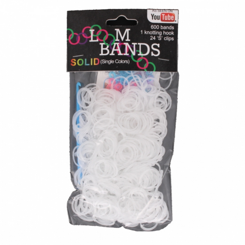 Loom Bands Kit 600 Bands Available in Pink, Purple, Black, White