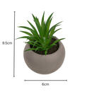 3 Artificial Succulents In Cement Pots