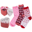 Ladies Heart Socks 3 Pack In Heart Shape Gift Box