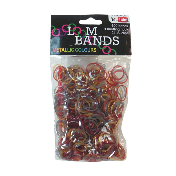 Metallic Loom Bands Kit 600 Bands