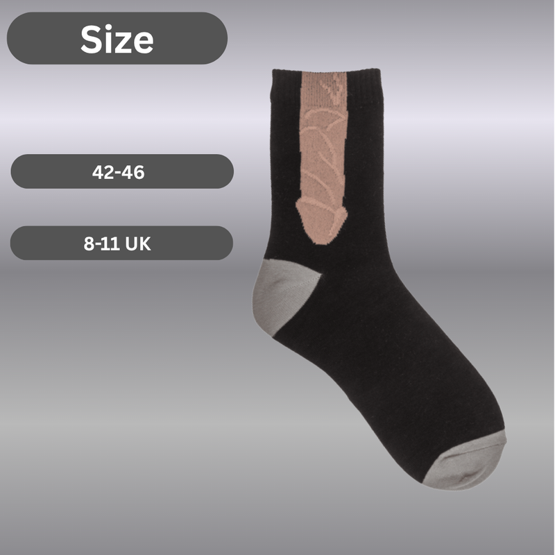 Men's Black Penis Socks