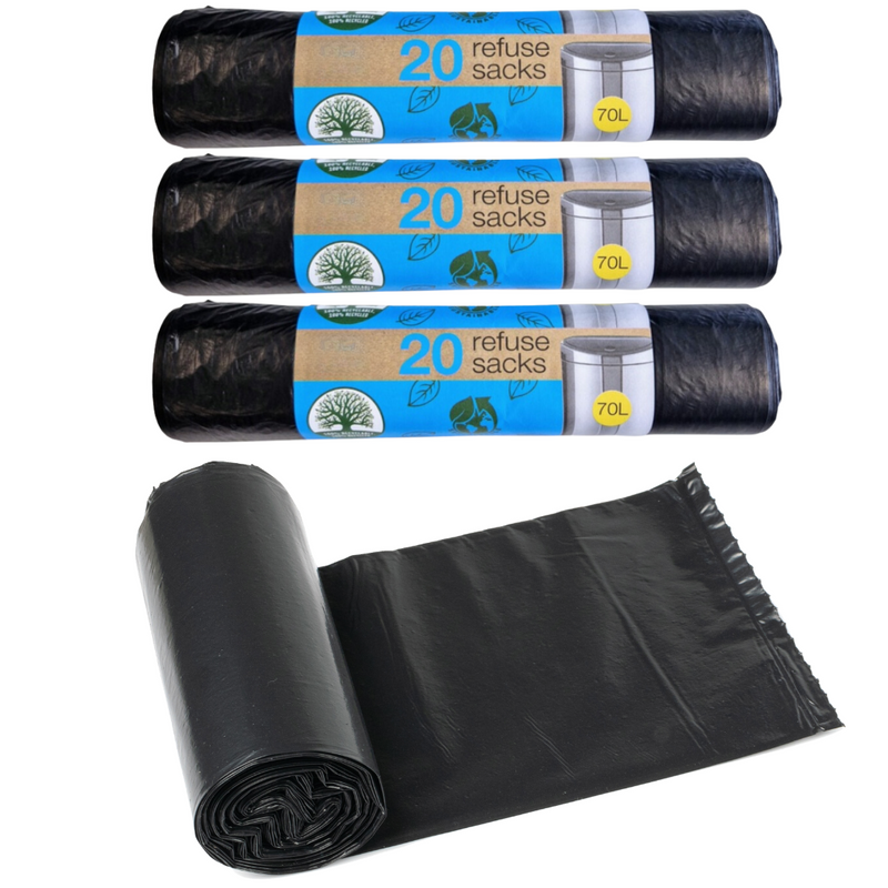 Refuse Sacks - 70 Litre Black Bin Bags