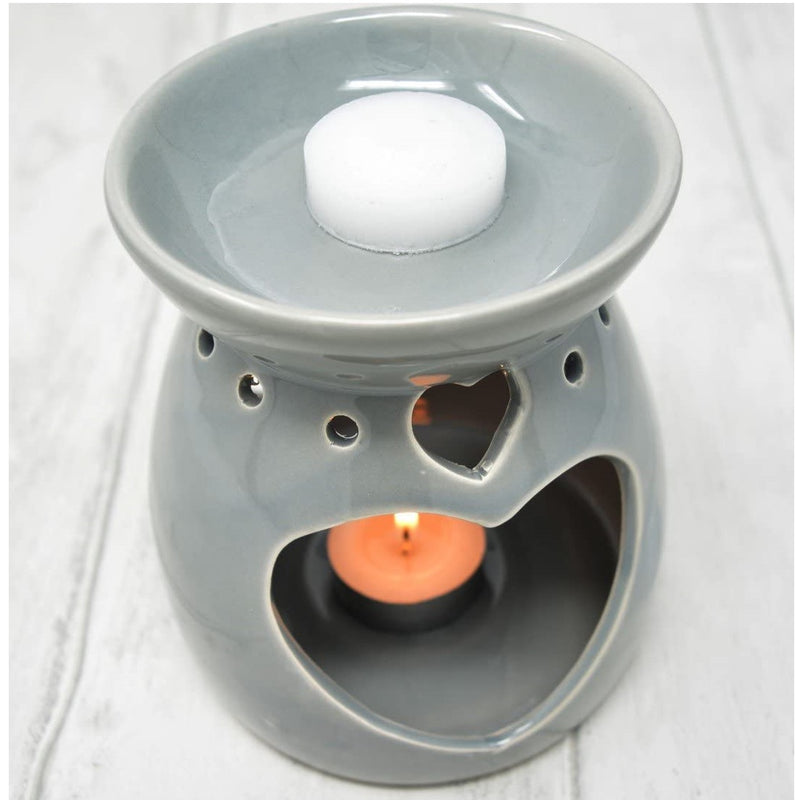 Large Ceramic Oil Burner (Grey)