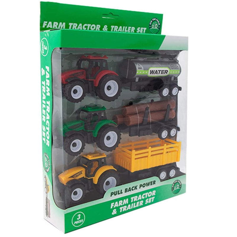 Farm Tractor & Trailer Set