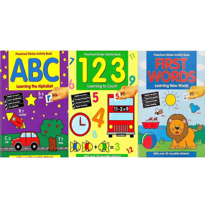 Preschool Sticker Activity Books (Set of 3)