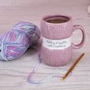 Knitting Mug "Holding It Together With Crocheting"