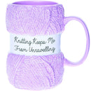 'Knitting Keeps Me From Unravelling' Mug