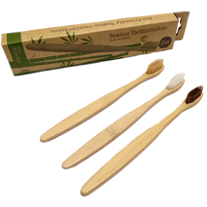 Eco Friendly Family Pack Of 3 Bamboo Toothbrush