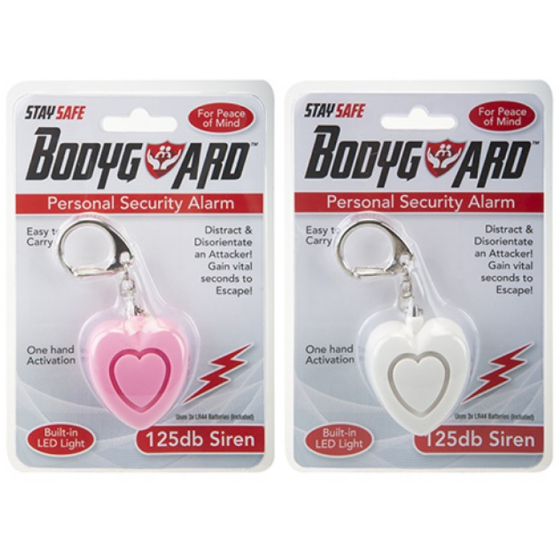 Personal Security Alarm Heart Shaped Keyring With LED