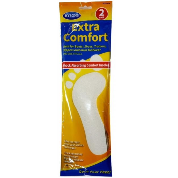Extra Comfort Insoles Shock Absorbing (2 Pairs)