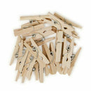 36 Mini Wooden Card Pegs & String